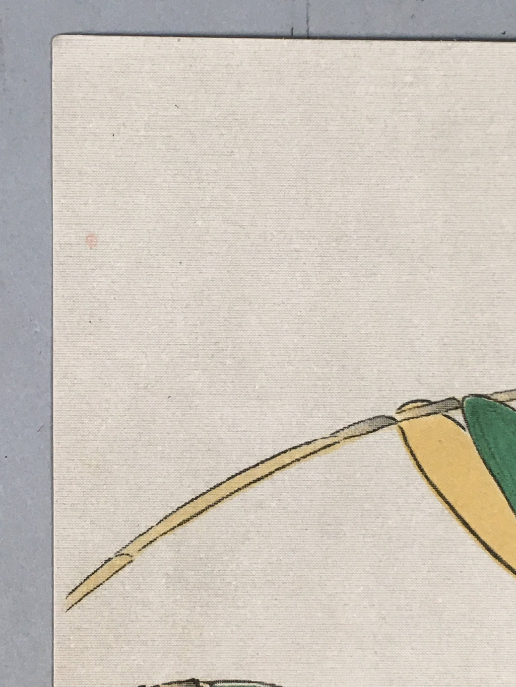 Japanese Print Drawing Painting Vtg Bamboo Leaf Bird P292