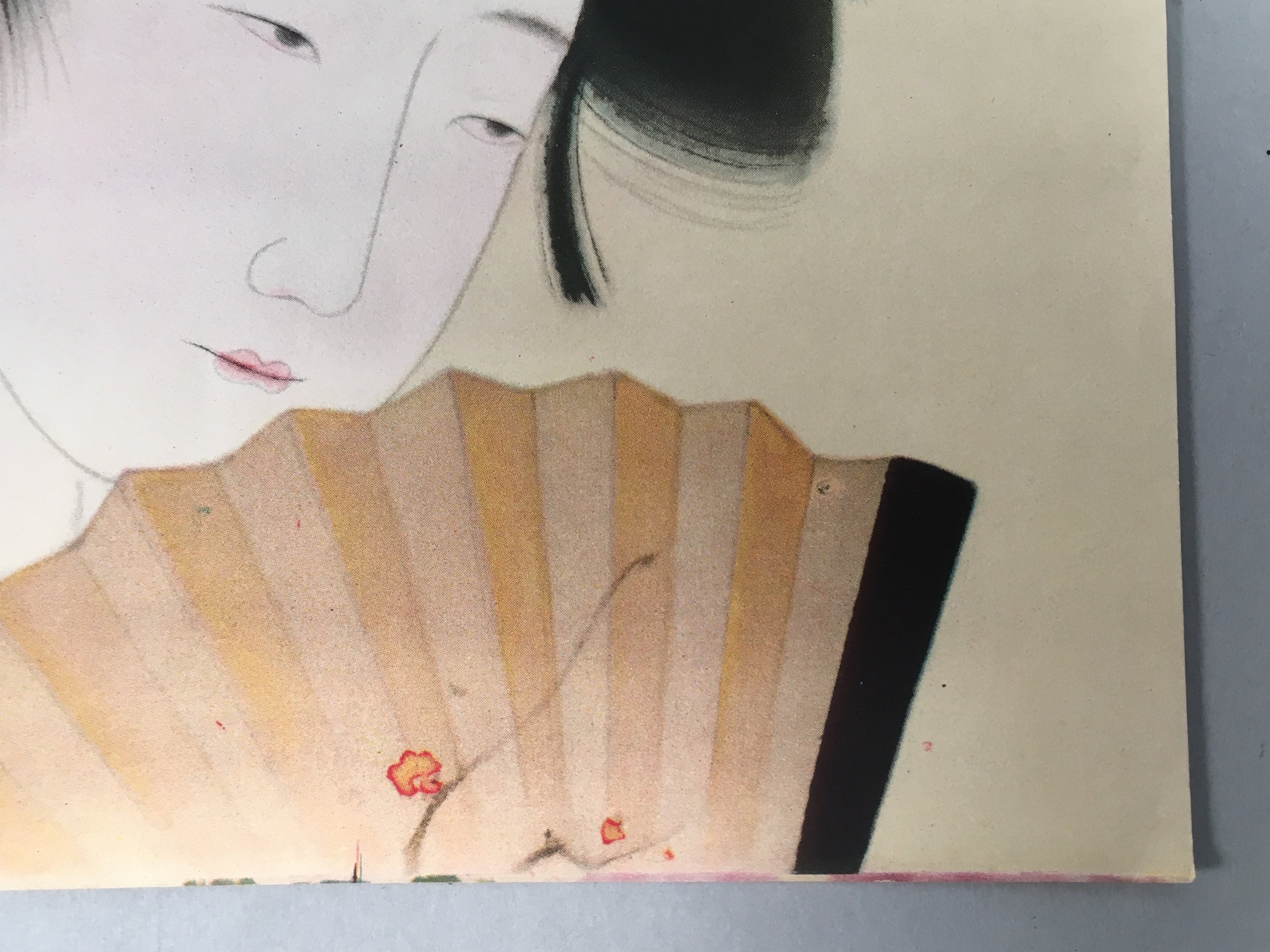 Japanese Print Drawing Painting Vtg Kimono Woman Kanzashi Nihon-Gami P287