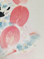 Japanese Print Drawing Painting Vtg Kimono Woman Nihon-Buyo Dance Red Shade P286