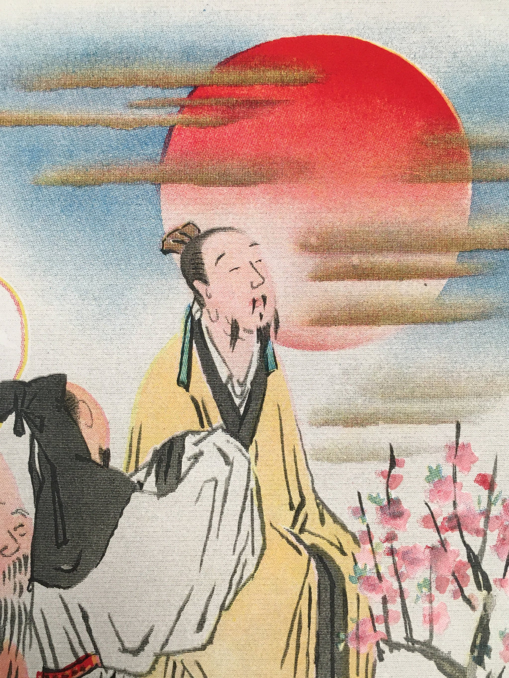Japanese Print Drawing Painting Vtg Lucky Seven Gods Fukurokuju P288