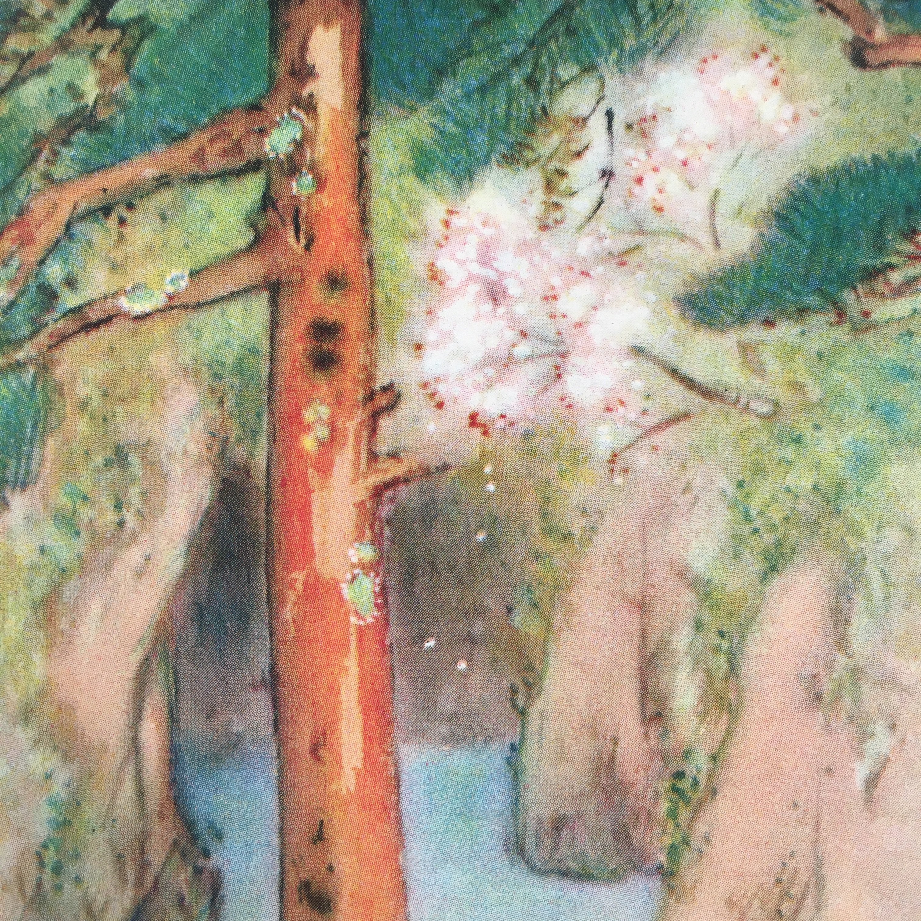 Japanese Print Drawing Painting Vtg Mountain River Boat Sansui A284