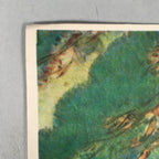 Japanese Print Drawing Painting Vtg Mountain River Boat Sansui A284
