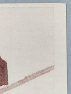 Japanese Print Drawing Painting Vtg Tea Ceremony Iron Kettle Ladle Kanji P295