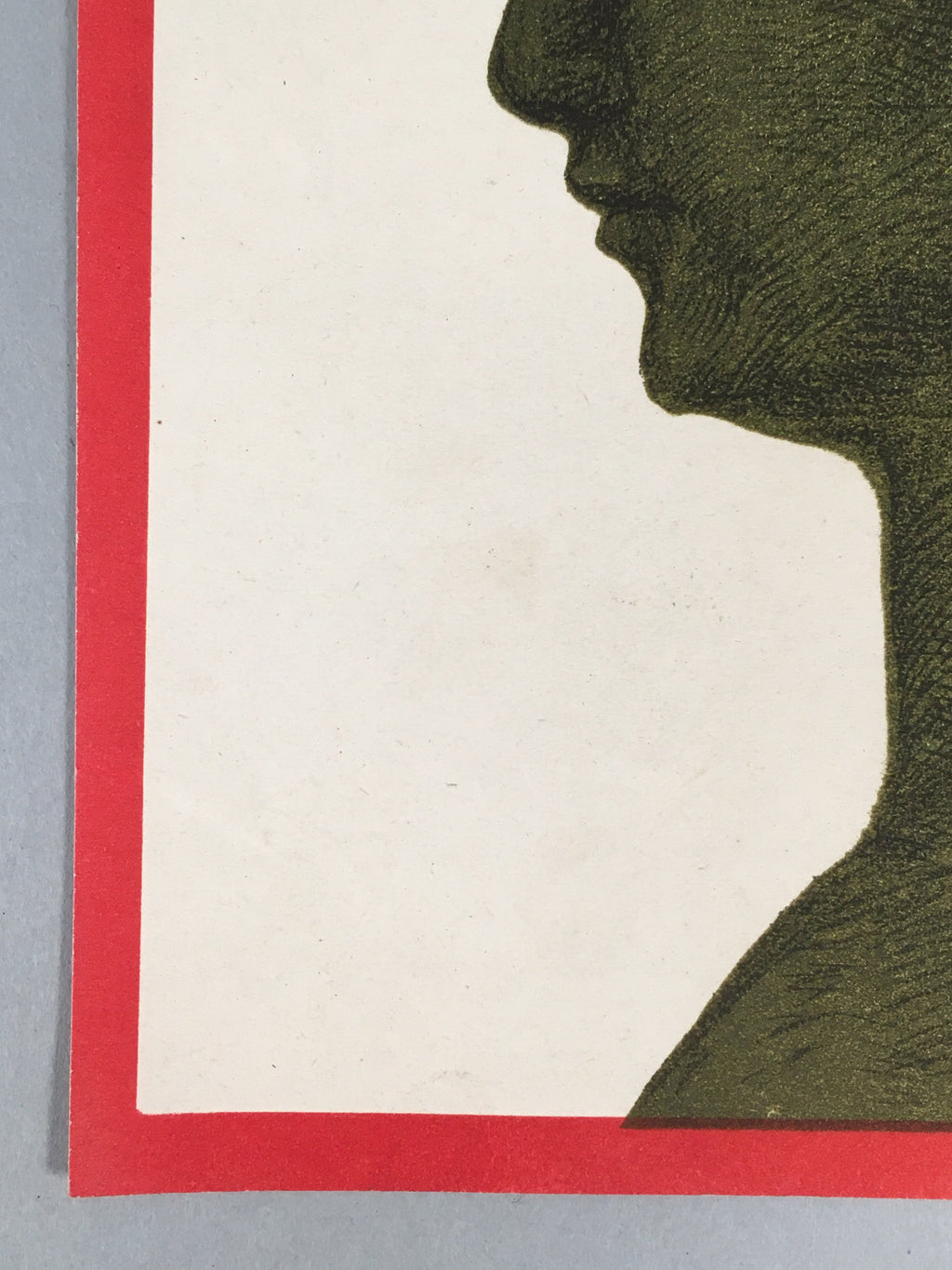 Japanese Print Drawing Painting Vtg Woman Profile Lady Frame Red P296