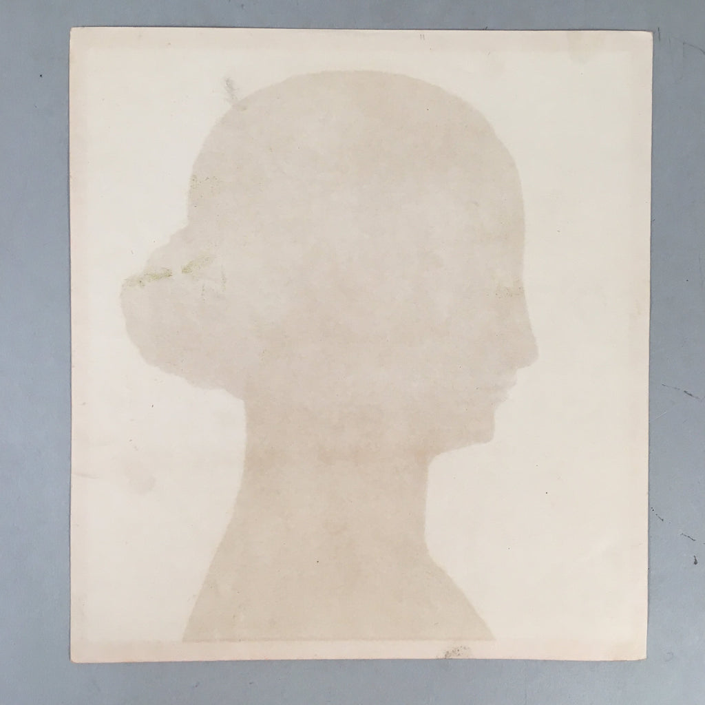 Japanese Print Drawing Painting Vtg Woman Profile Lady Frame Red P296