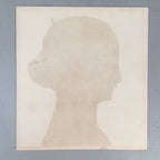 Japanese Print Drawing Painting Vtg Woman Profile Lady Frame Red P296