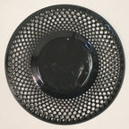 Japanese Punched Metal Drink Saucer Vtg Chataku Coaster Round Green QT105