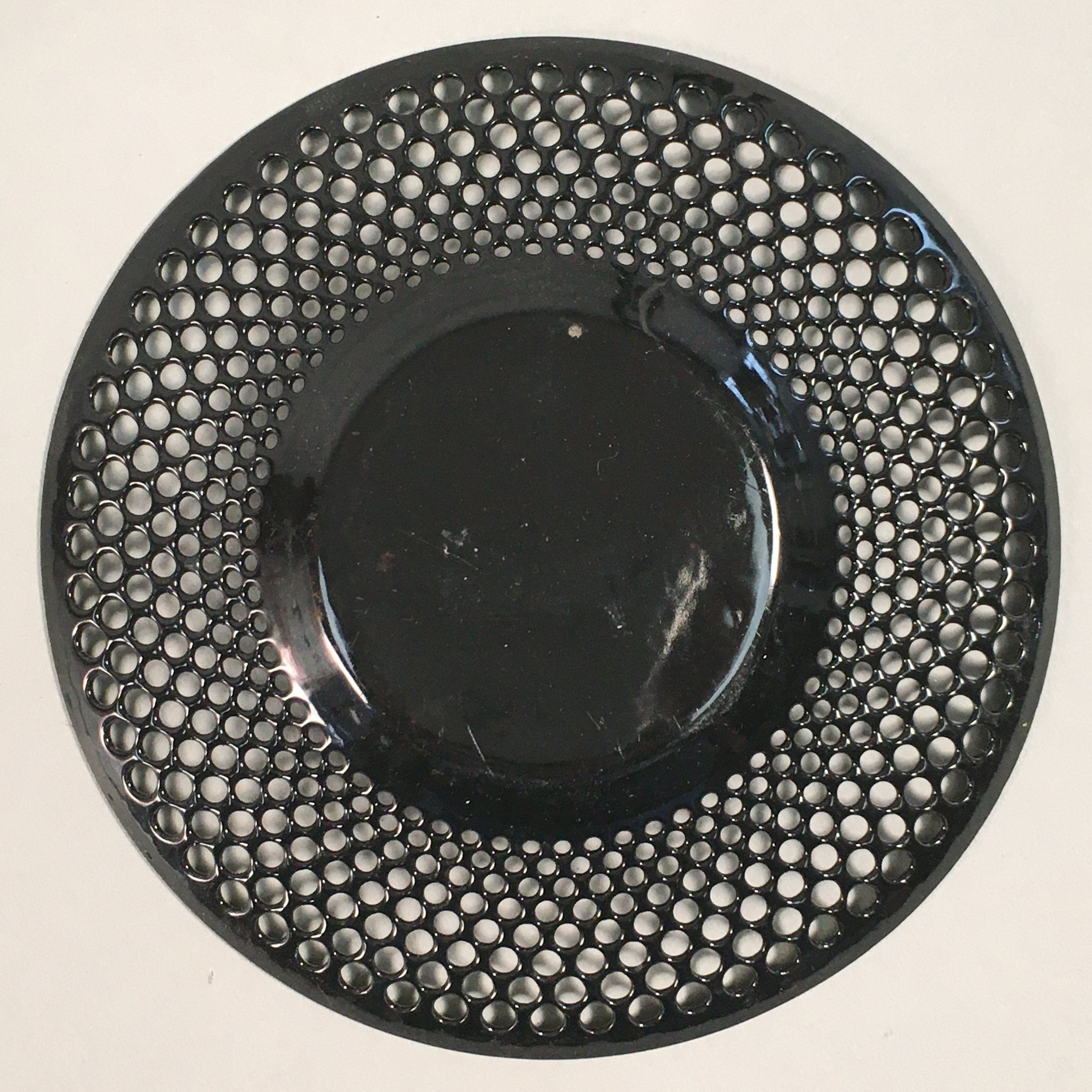 Japanese Punched Metal Drink Saucer Vtg Chataku Coaster Round Green QT105
