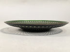 Japanese Punched Metal Drink Saucer Vtg Chataku Coaster Round Green QT105