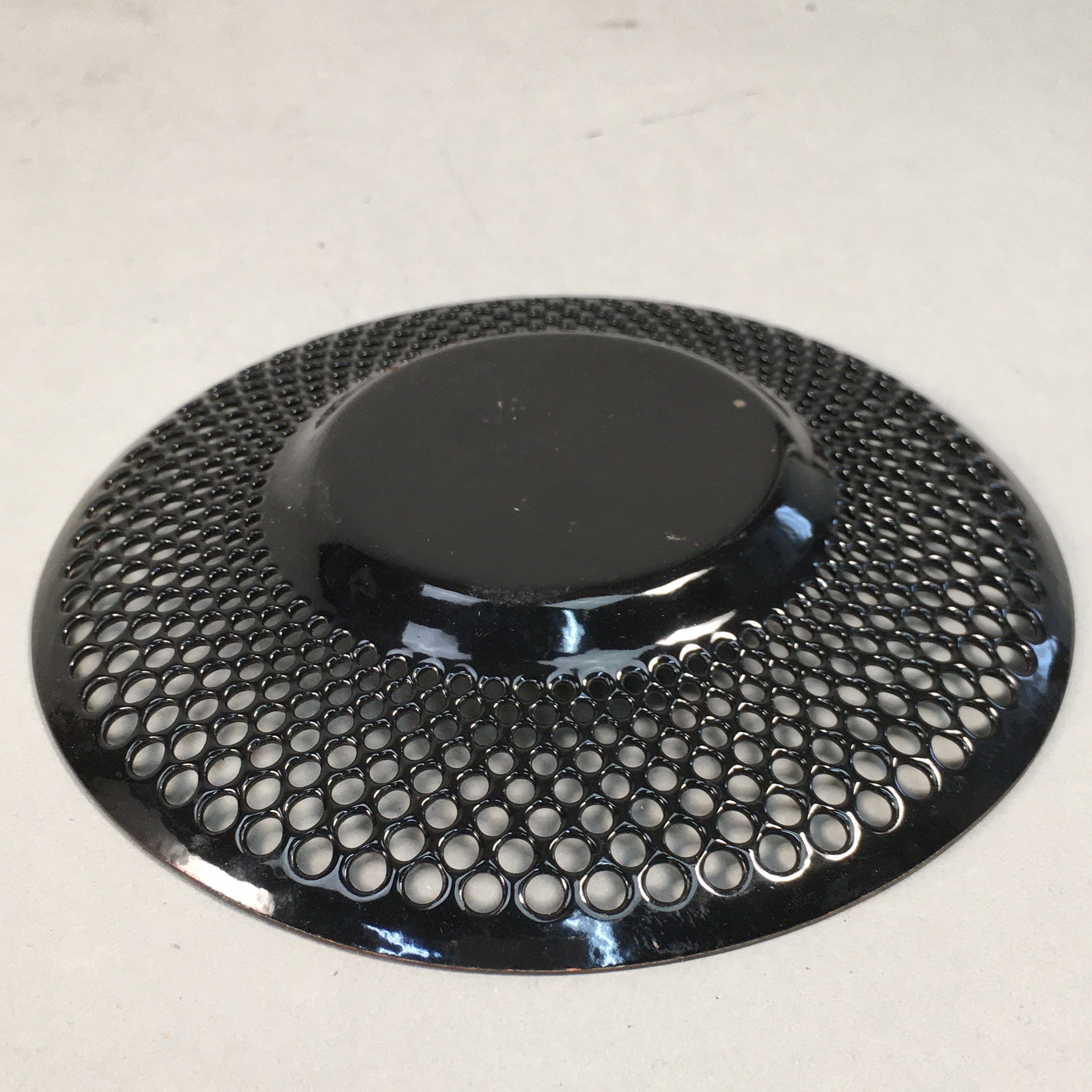 Japanese Punched Metal Drink Saucer Vtg Chataku Coaster Round Green QT105