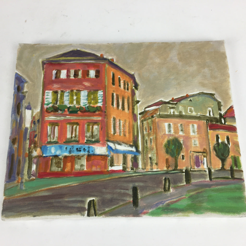 Japanese Quiet Street Oil Painting Picture Unframed Yoshihiro Hagino Art FL28