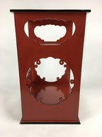 Japanese Red Lacquered Wooden Tea Ceremony Shelf Veg Rack Yukiwa-Dana T300