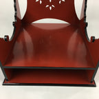 Japanese Red Lacquered Wooden Tea Ceremony Shelf Veg Rack Yukiwa-Dana T300