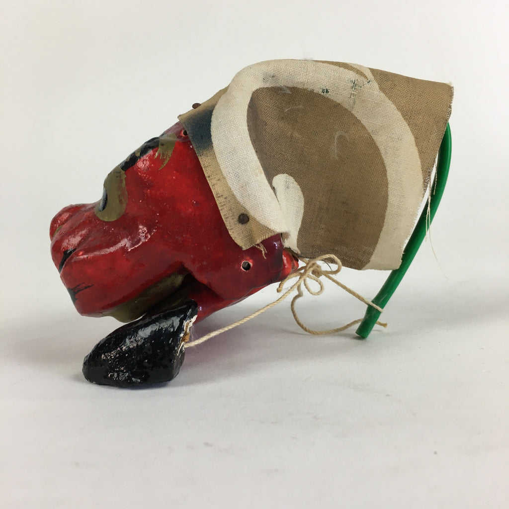 Japanese Red Lion Toy Shishi-Mai Vtg folk craft Amulet Lucky Item JK351