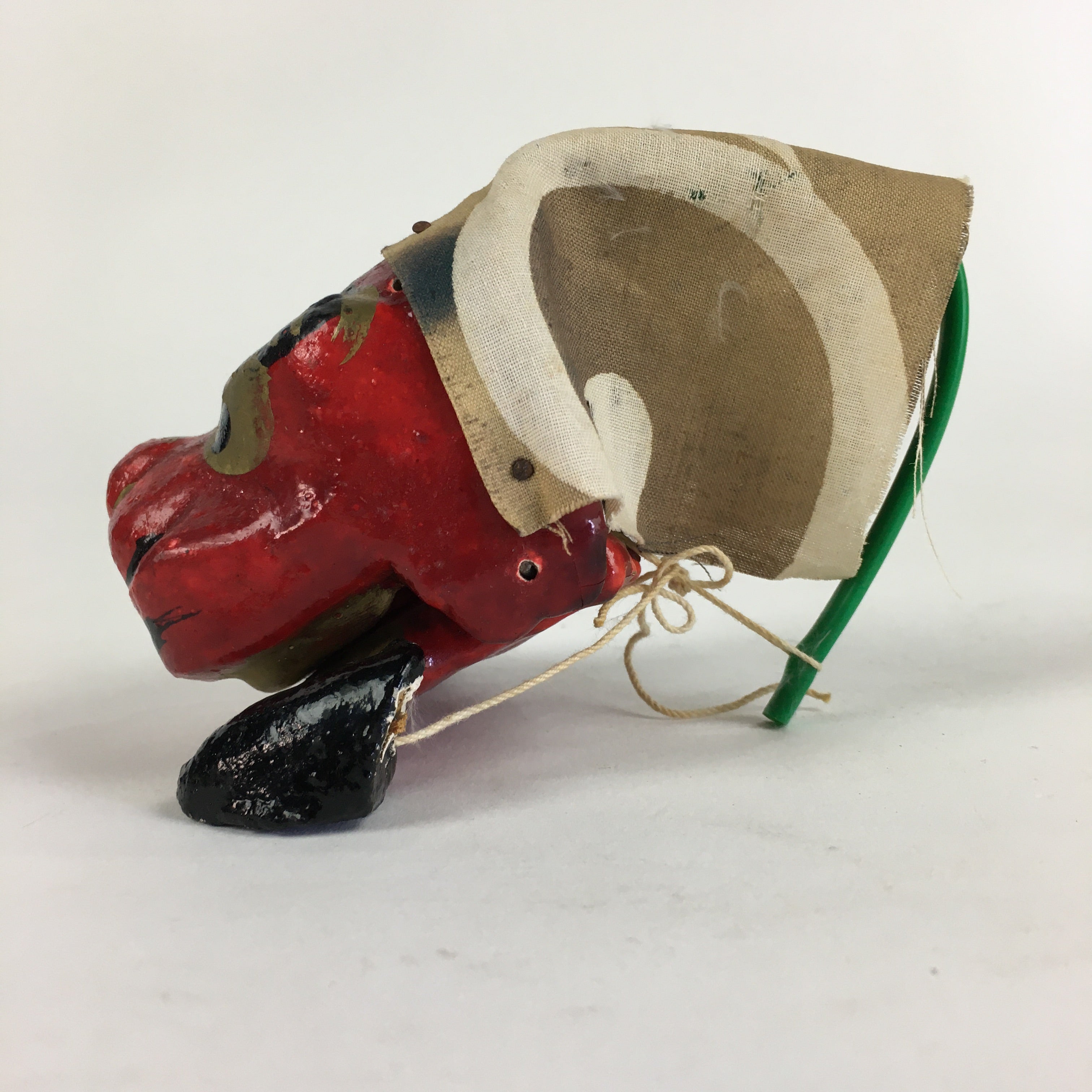Japanese Red Lion Toy Shishi-Mai Vtg folk craft Amulet Lucky Item JK351
