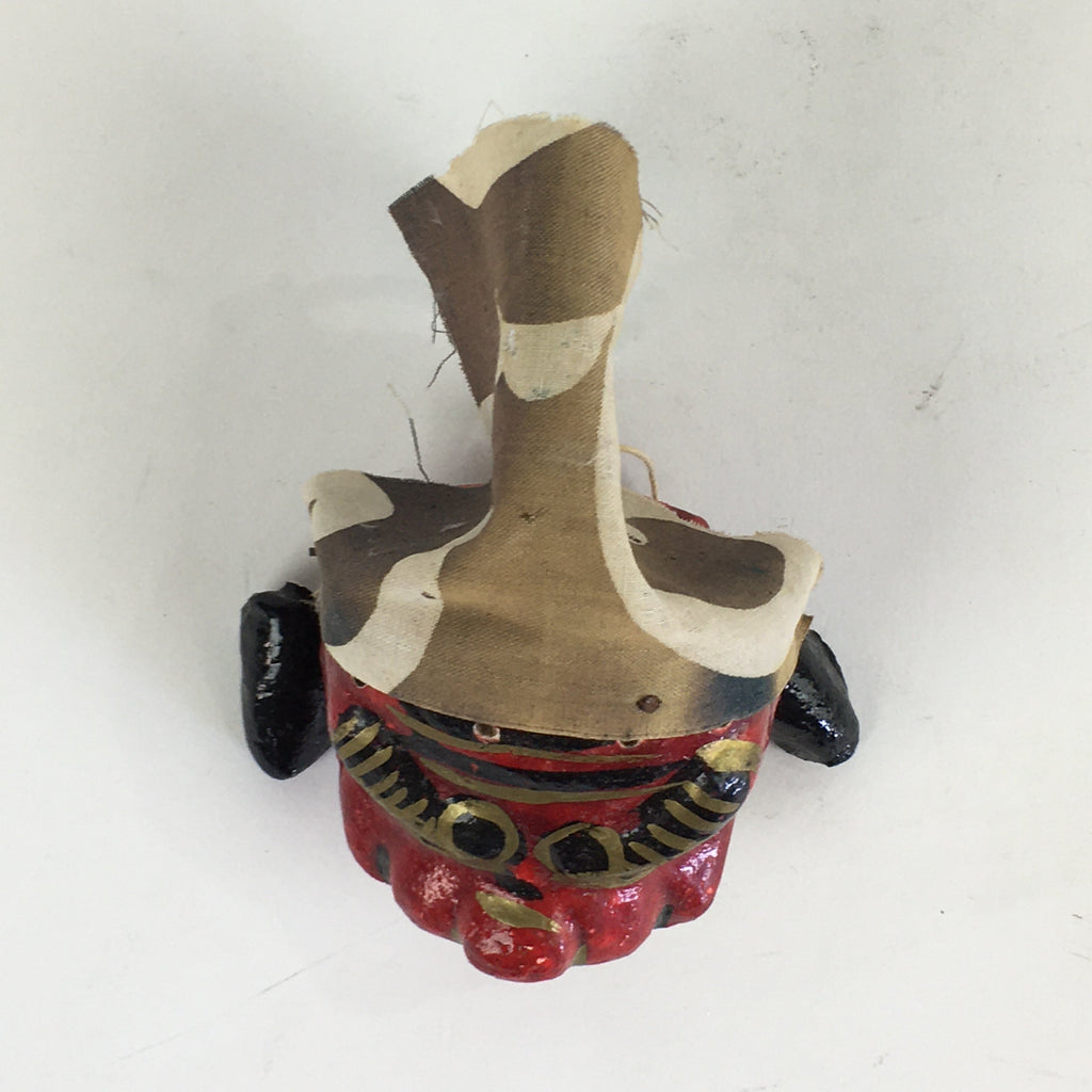 Japanese Red Lion Toy Shishi-Mai Vtg folk craft Amulet Lucky Item JK351