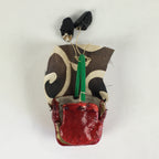 Japanese Red Lion Toy Shishi-Mai Vtg folk craft Amulet Lucky Item JK351