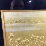 Japanese Repousse Embossed Art Picture Vtg Framed Gold Ikkoku Kashima FL6