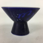 Japanese Resin Sake Cup Vtg Blue Kanji Design Kohai Guinomi Ochoko Sakazuki G45
