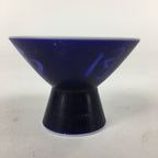 Japanese Resin Sake Cup Vtg Blue Kanji Design Kohai Guinomi Ochoko Sakazuki G45