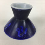 Japanese Resin Sake Cup Vtg Blue Kanji Design Kohai Guinomi Ochoko Sakazuki G45