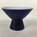 Japanese Resin Sake Cup Vtg Blue Kanji Design Kohai Guinomi Ochoko Sakazuki G45