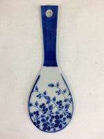 Japanese Rice Scoop Kutani ware Porcelain Shamoji Vtg Blue Sometsuke PP910