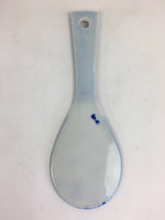 Japanese Rice Scoop Kutani ware Porcelain Shamoji Vtg Blue Sometsuke PP910