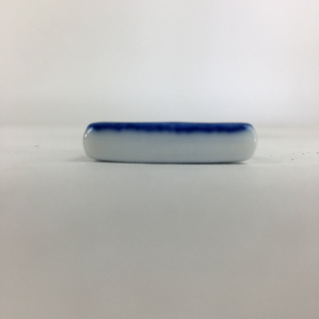 Japanese Rice Scoop Kutani ware Porcelain Shamoji Vtg Blue Sometsuke PP910