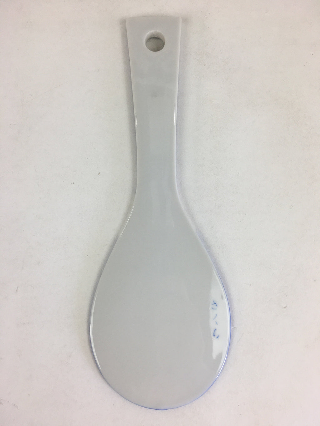 Japanese Rice Scoop Kutani ware Porcelain Shamoji Vtg Blue Sometsuke PP911