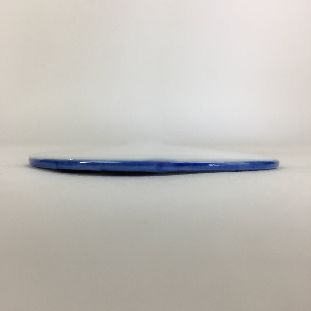 Japanese Rice Scoop Kutani ware Porcelain Shamoji Vtg Blue Sometsuke PP911