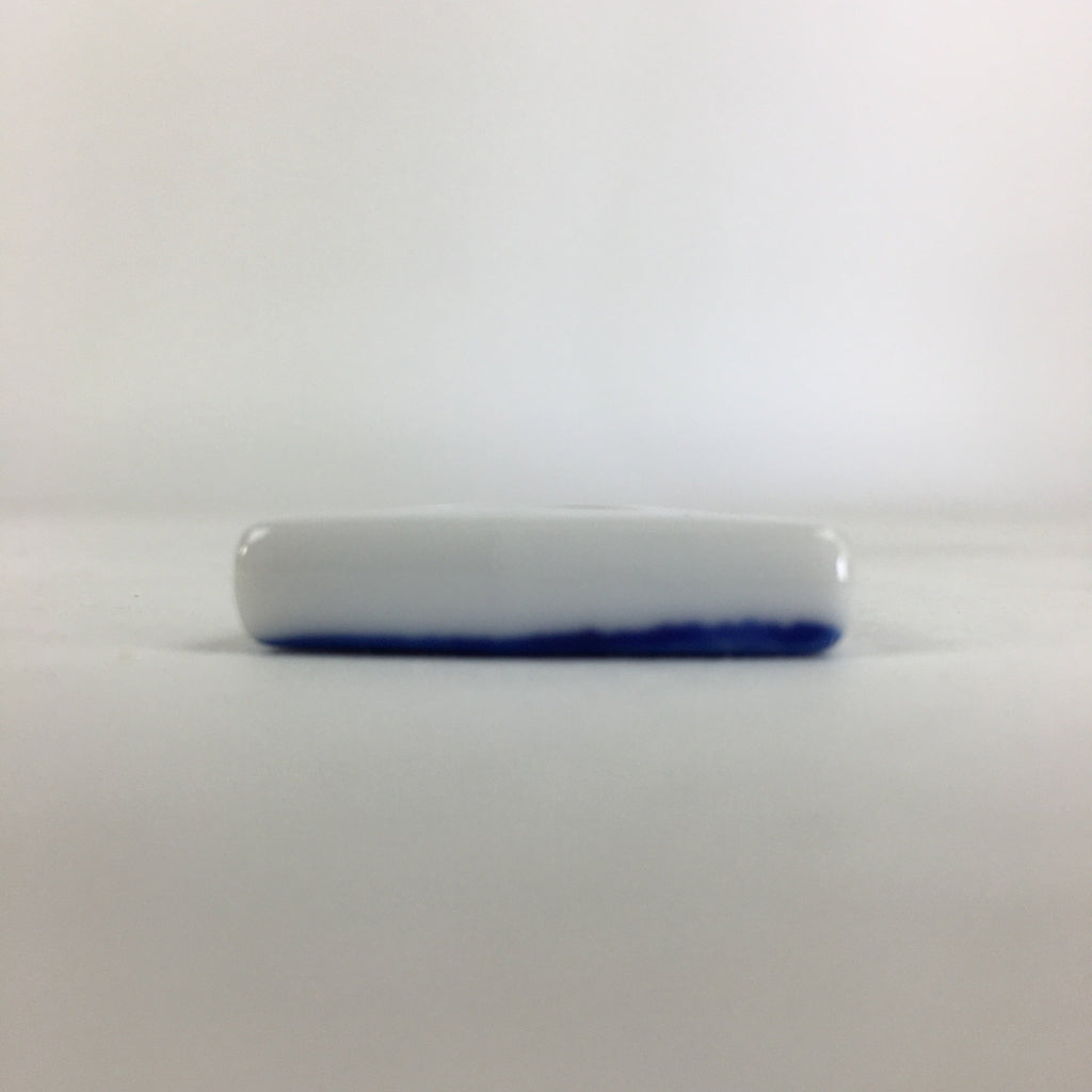Japanese Rice Scoop Kutani ware Porcelain Shamoji Vtg Blue Sometsuke PP911