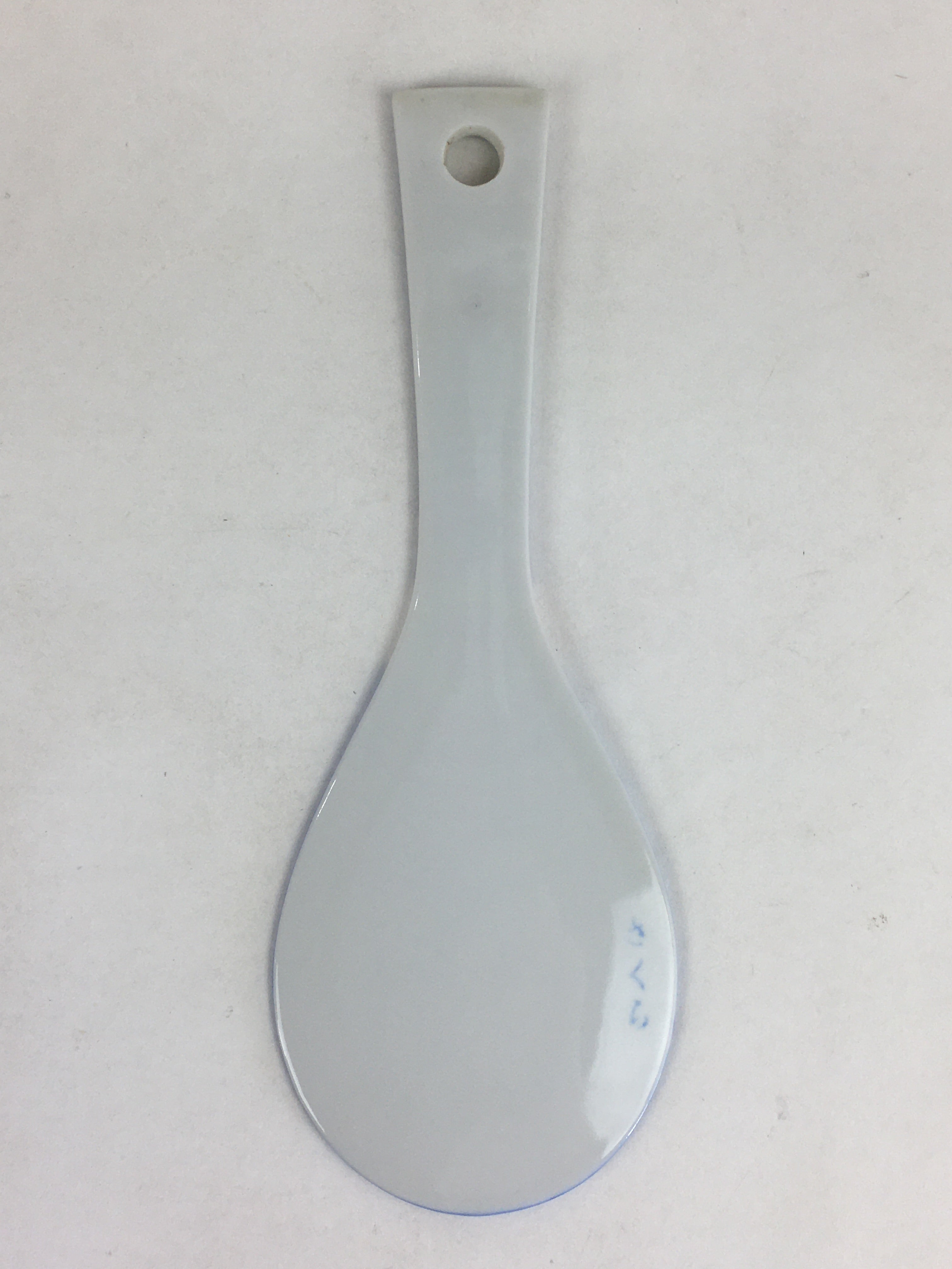 Japanese Rice Scoop Kutani ware Porcelain Shamoji Vtg Blue Sometsuke PP912