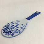 Japanese Rice Scoop Kutani ware Porcelain Shamoji Vtg Blue Sometsuke PP912
