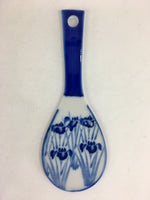 Japanese Rice Scoop Kutani ware Porcelain Shamoji Vtg Blue Sometsuke PP913