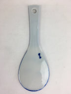 Japanese Rice Scoop Kutani ware Porcelain Shamoji Vtg Blue Sometsuke PP913