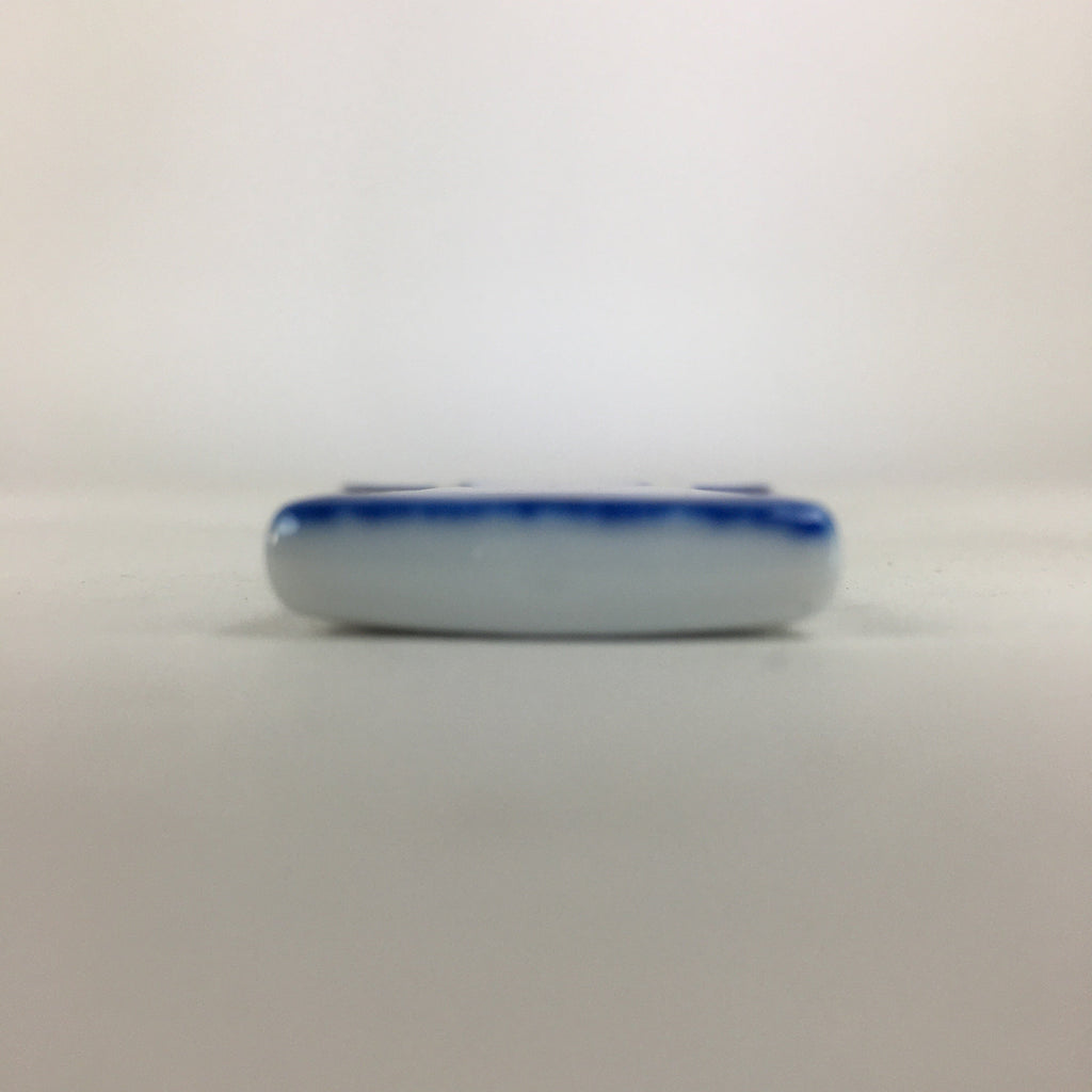 Japanese Rice Scoop Kutani ware Porcelain Shamoji Vtg Blue Sometsuke PP913