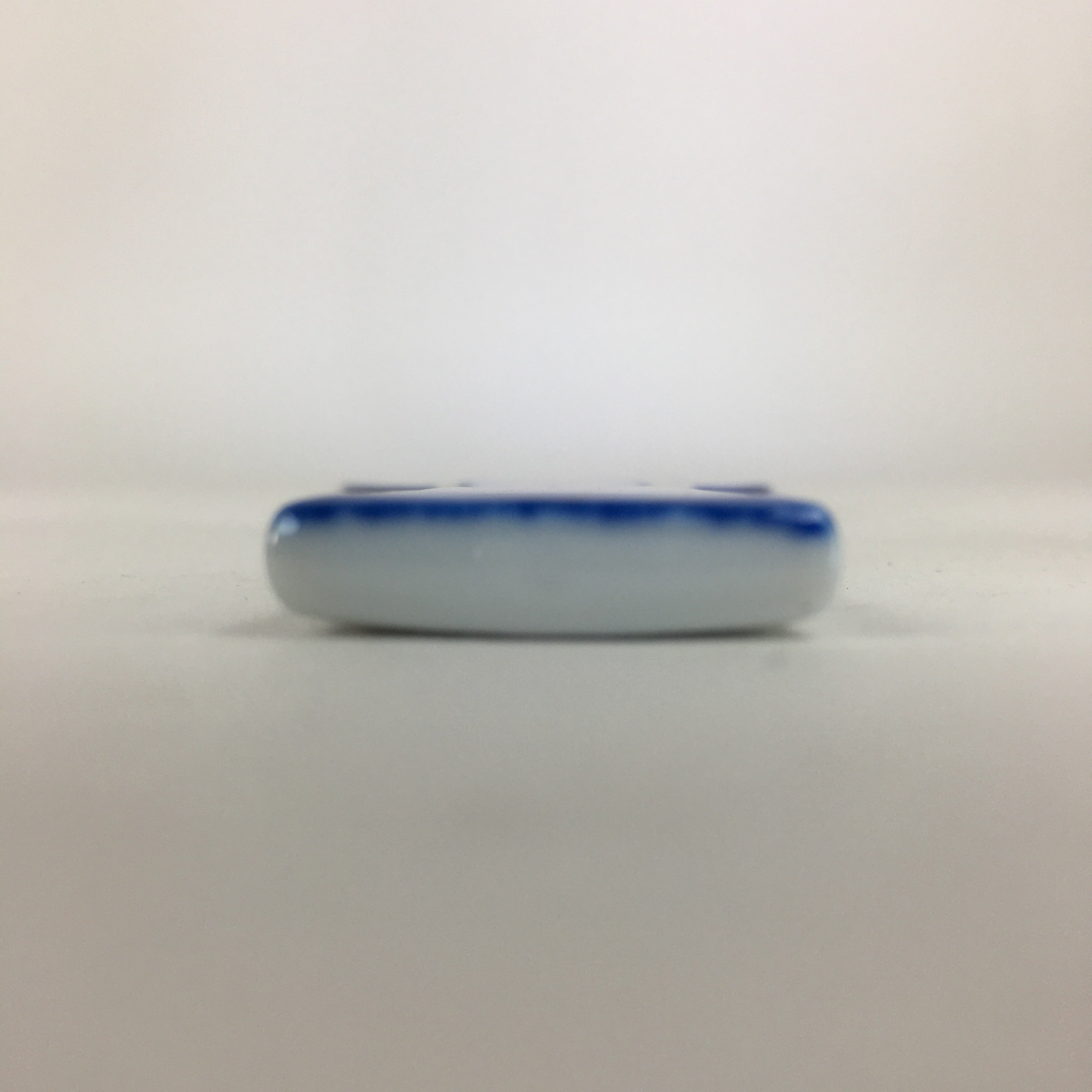 Japanese Rice Scoop Kutani ware Porcelain Shamoji Vtg Blue Sometsuke PP913