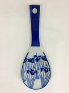 Japanese Rice Scoop Kutani ware Porcelain Shamoji Vtg Blue Sometsuke PP914