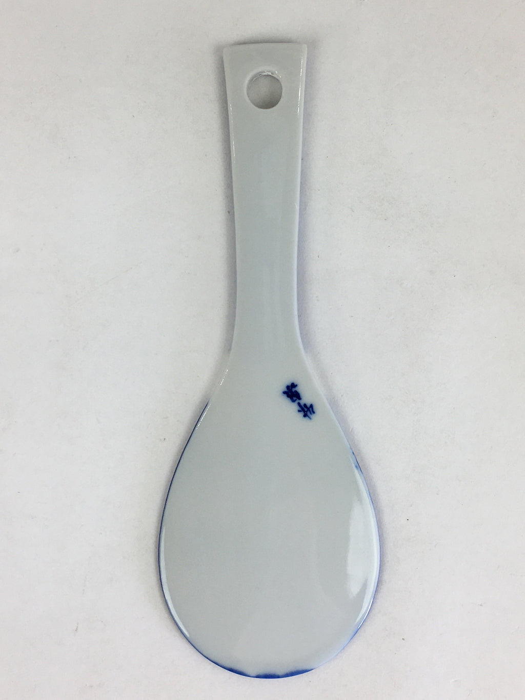 Japanese Rice Scoop Kutani ware Porcelain Shamoji Vtg Blue Sometsuke PP914