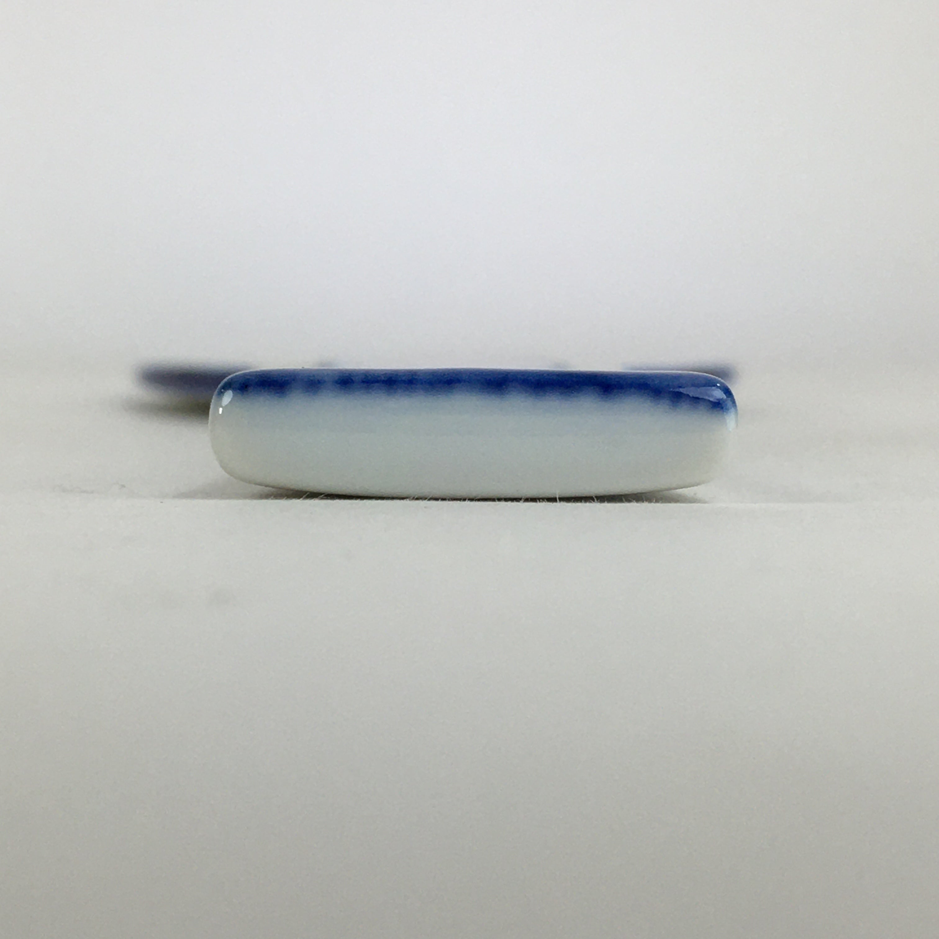Japanese Rice Scoop Kutani ware Porcelain Shamoji Vtg Blue Sometsuke PP914