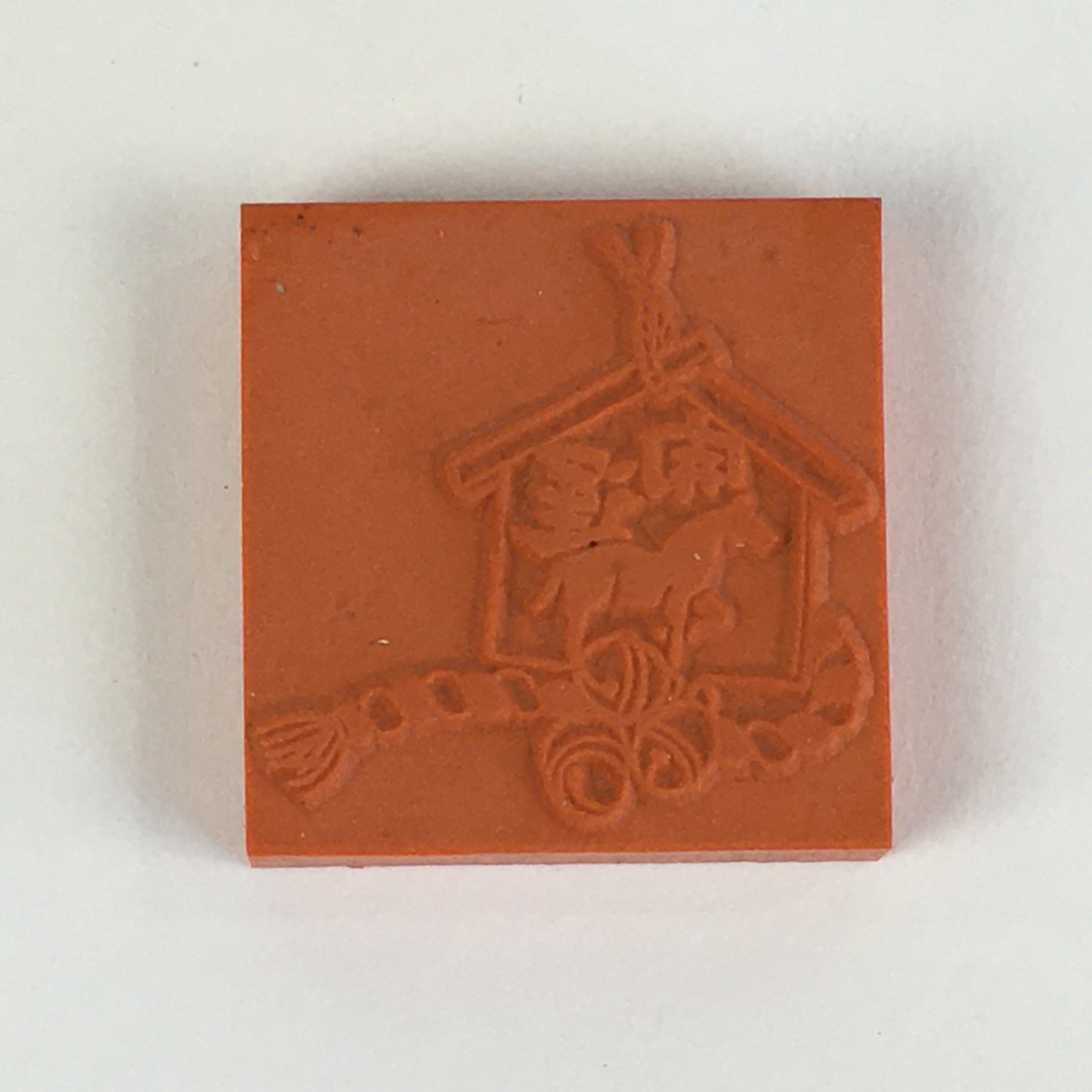 Japanese Rubber Stamp Vtg Horse Zodiac Symbol Better Fortune JK356