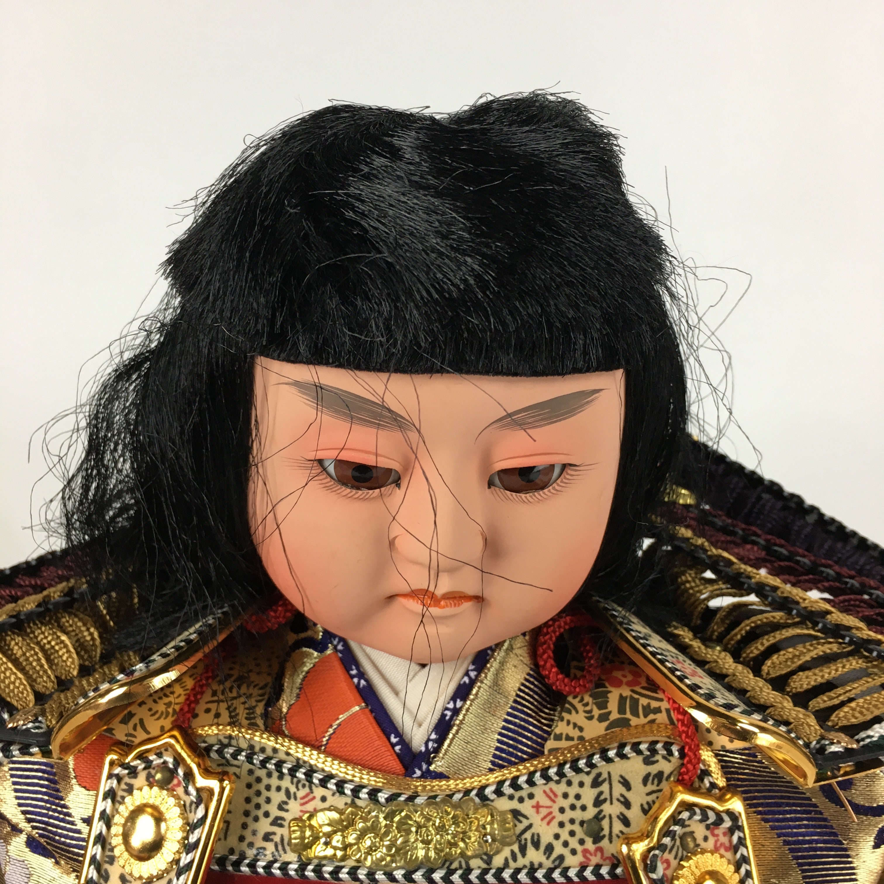 Japanese Samurai Doll Gogatsu Ningyo Kabuto Vtg Boy's Day Festival ID424
