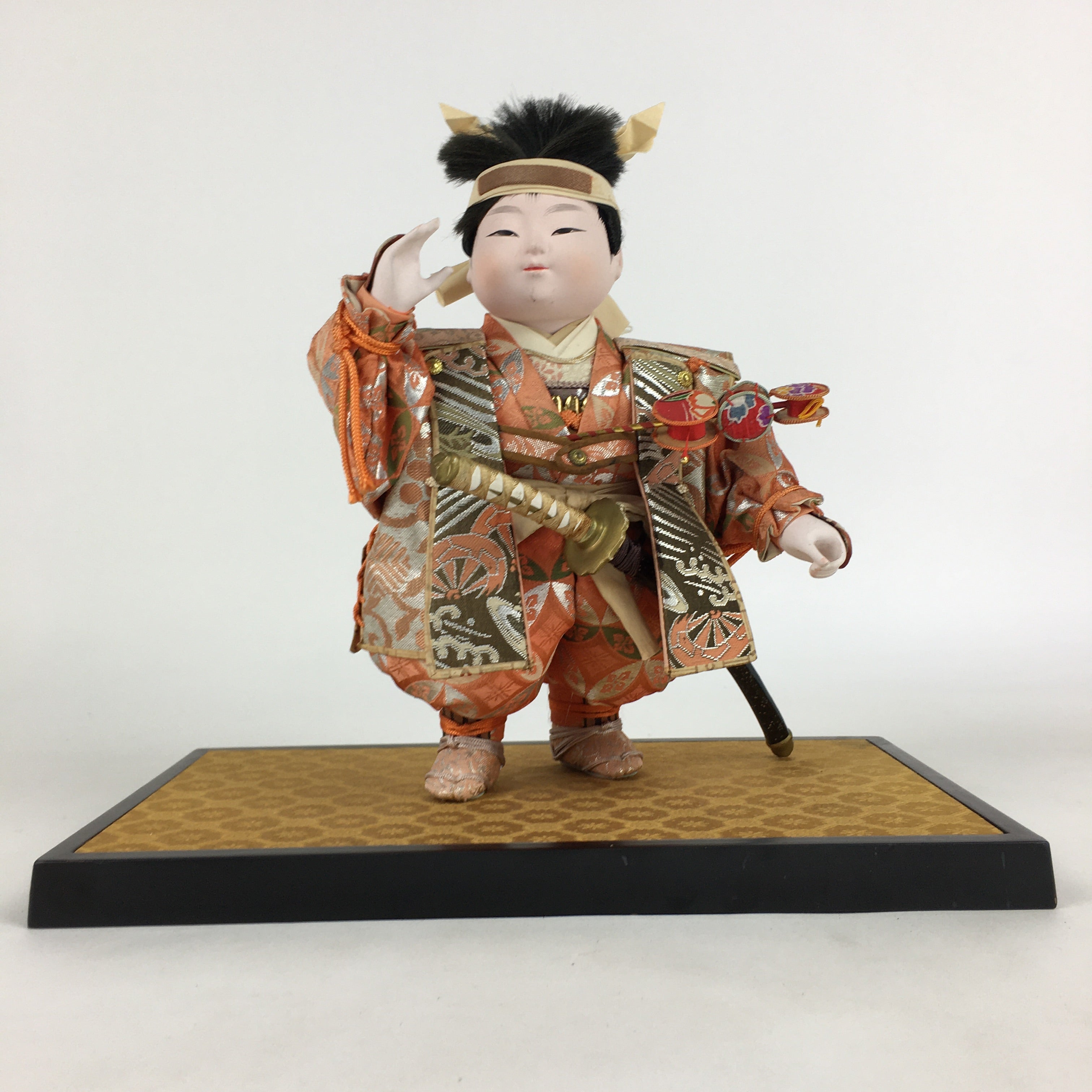 Japanese Samurai Doll Hina Ningyo Vtg Boy's Day Festival Figurine Okimono ID430