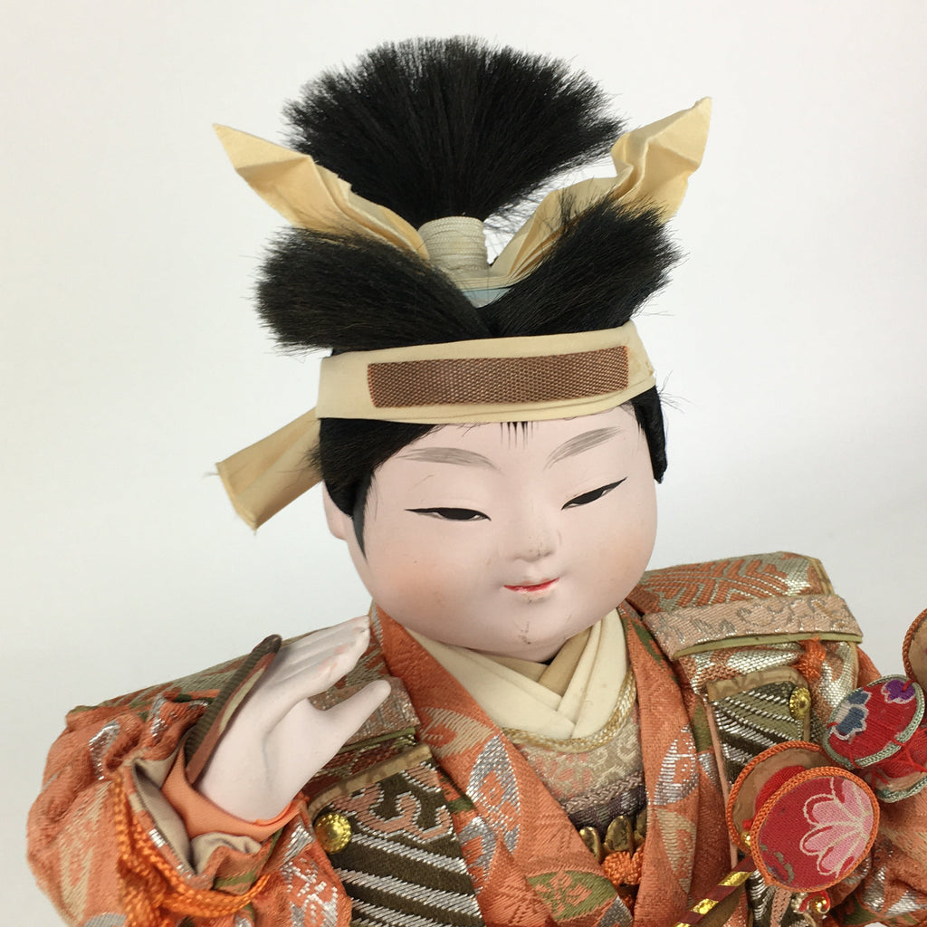 Japanese Samurai Doll Hina Ningyo Vtg Boy's Day Festival Figurine Okimono ID430
