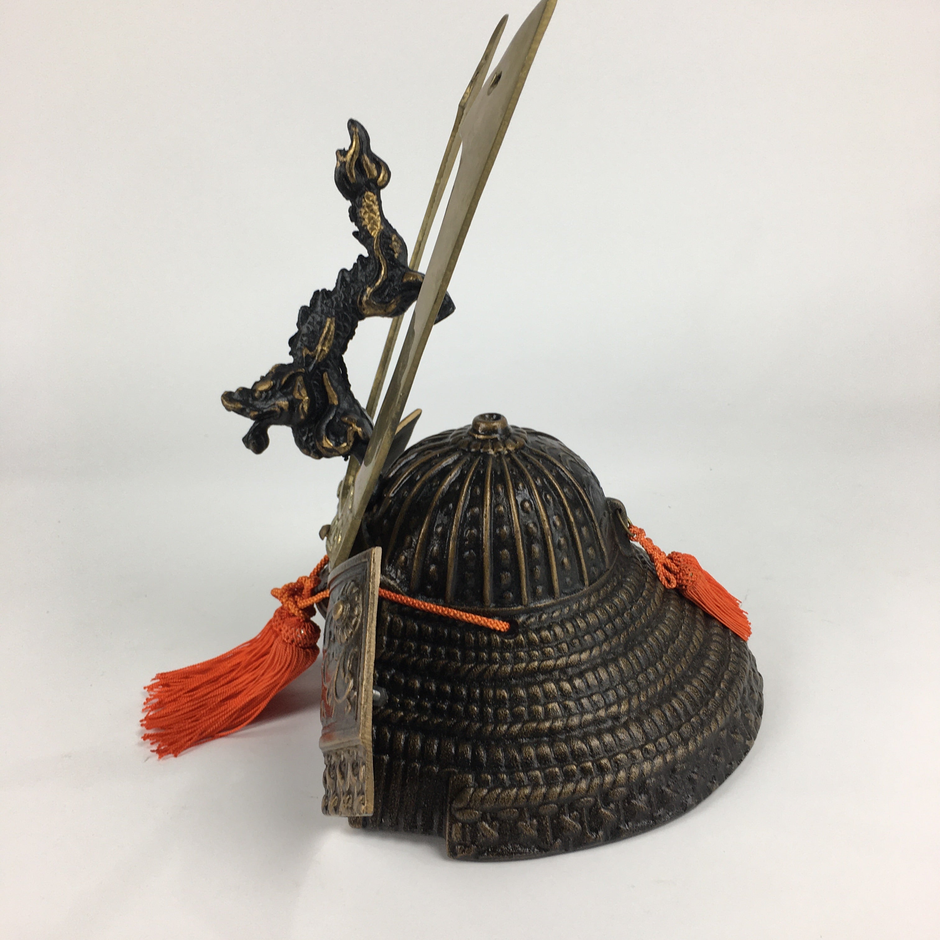 Japanese Samurai Helmet Iron Kabuto Vtg Boy's Festival Armor Yoroi Ningyo ID416