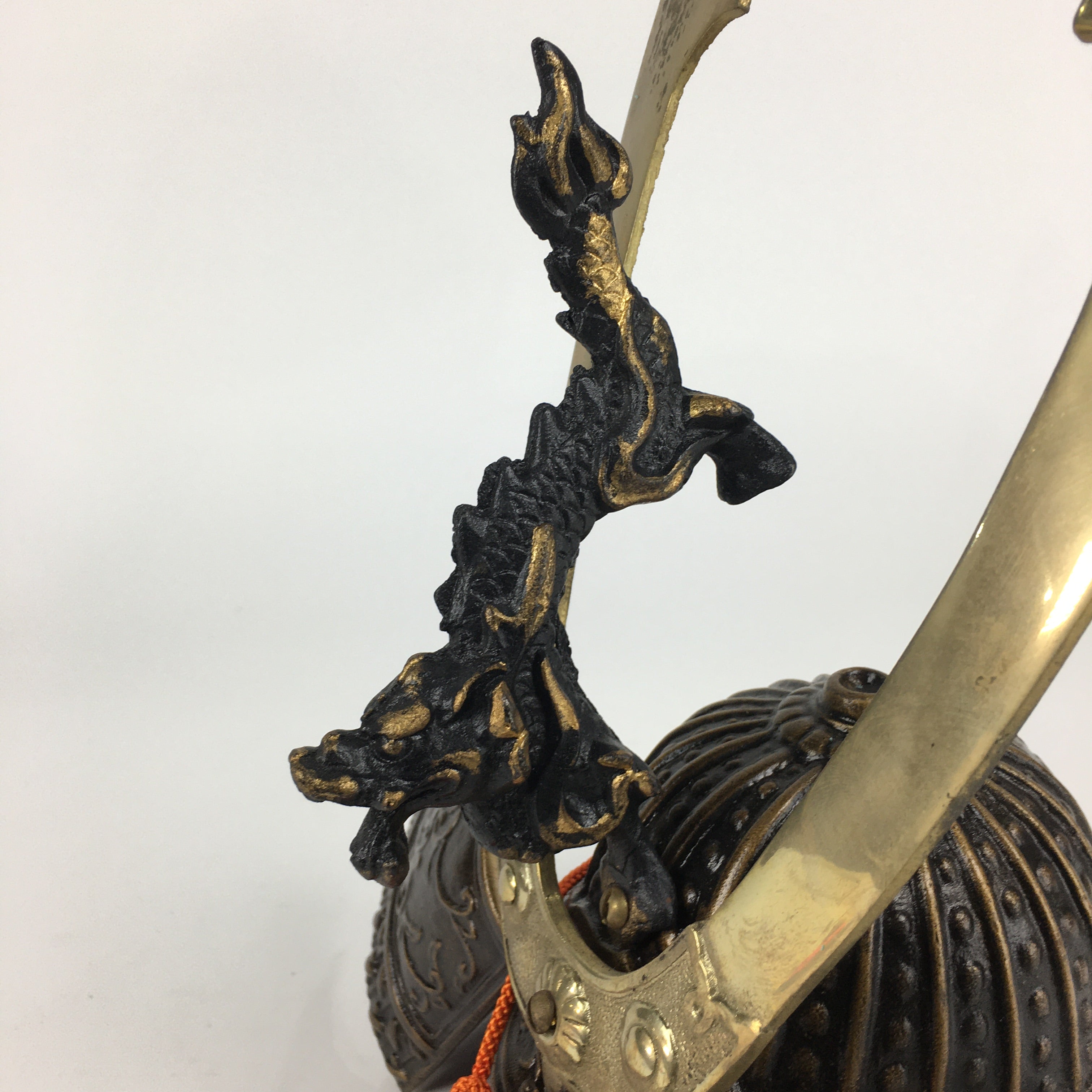 Japanese Samurai Helmet Iron Kabuto Vtg Boy's Festival Armor Yoroi Ningyo ID416
