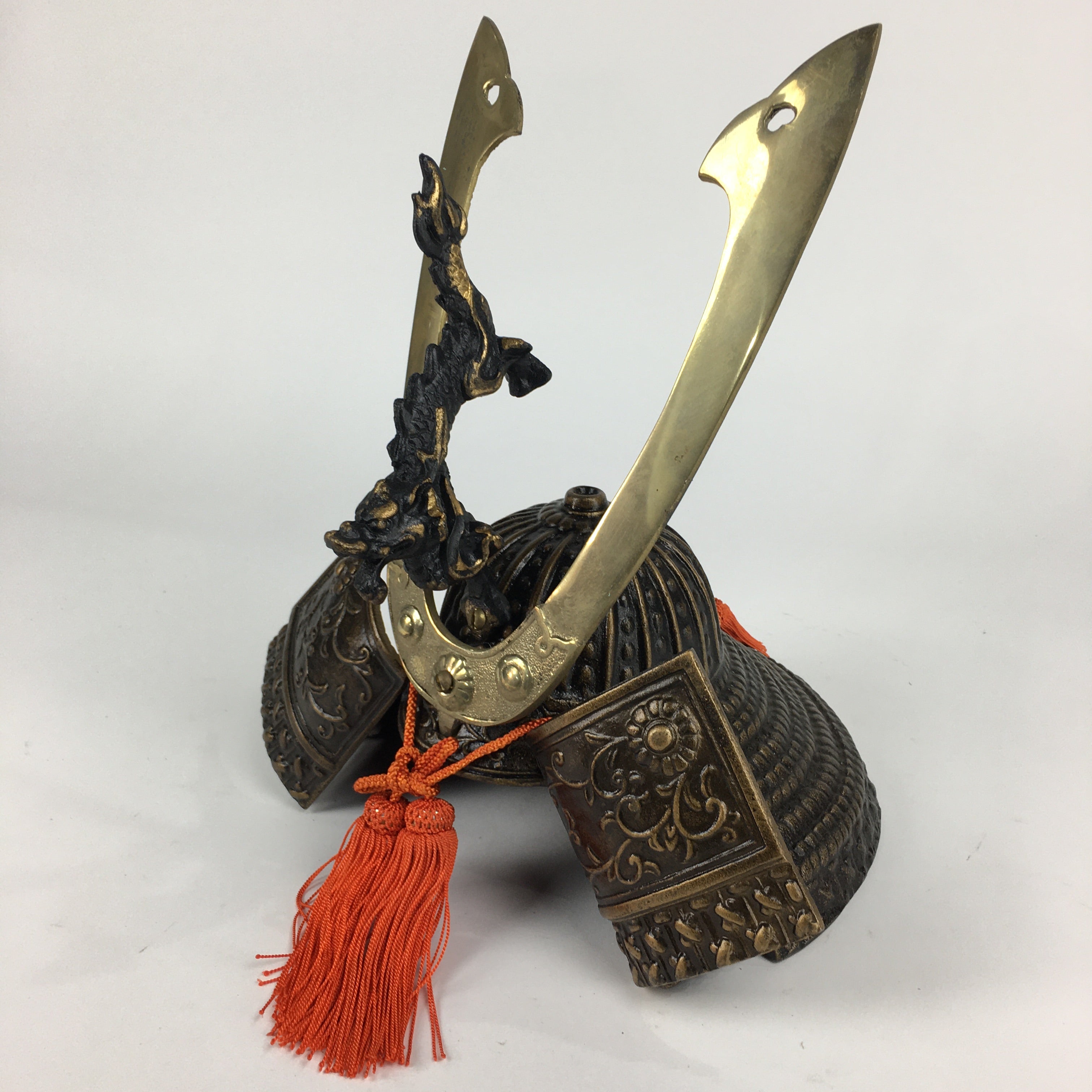 Japanese Samurai Helmet Iron Kabuto Vtg Boy's Festival Armor Yoroi Ningyo ID416