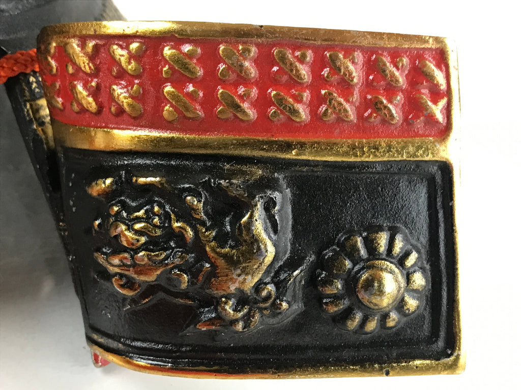 Japanese Samurai Helmet Kabuto Vtg Boy's Festival Armor Decoration Black Gold ID