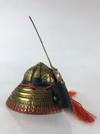 Japanese Samurai Helmet Kabuto Vtg Boy's Festival Armor Decoration Black Gold ID